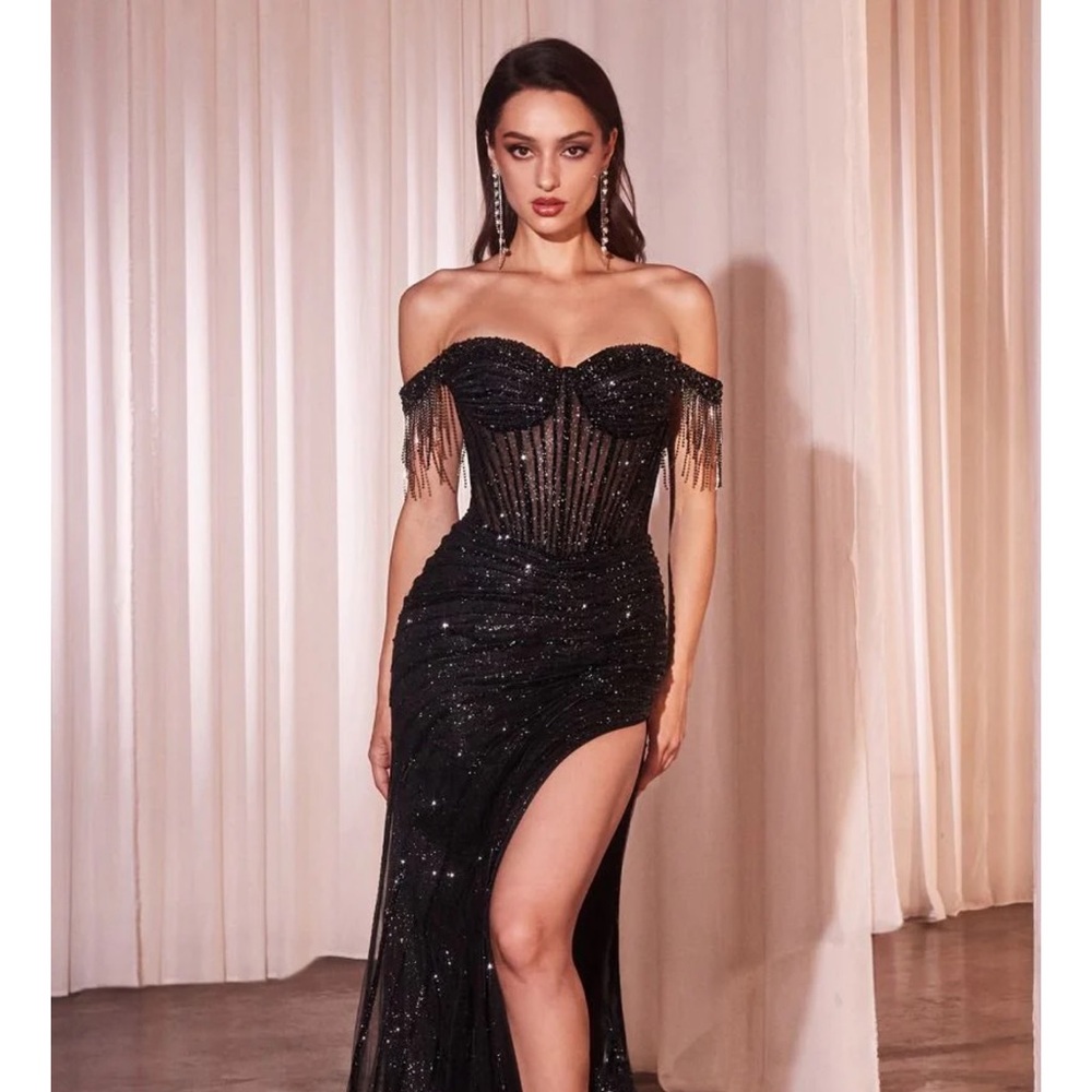 Paris Embellished Black Gown